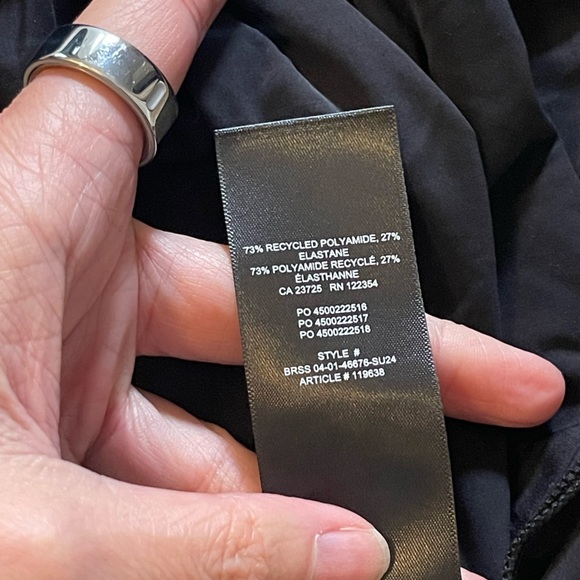 Wilfred Potion Tank Crew Neckline Black Stretch Curved Hemline Racerback XS - Picture 7 of 7